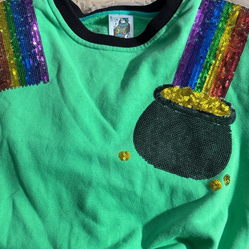 Queen of Sparkles Pot of Gold Rainbow Sequin Ultra Mini Dress. - Picture 3 of 11